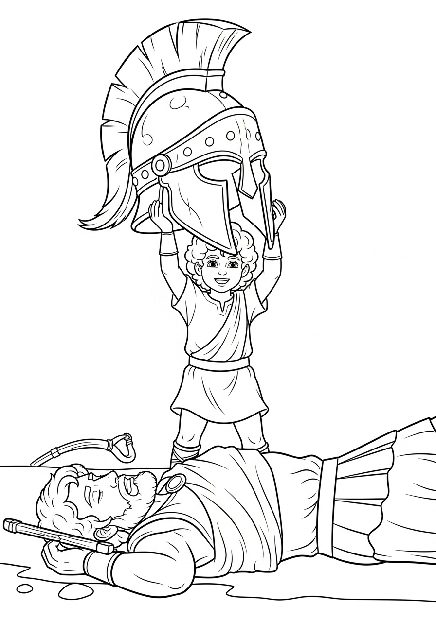 David and Goliath coloring sheets to print