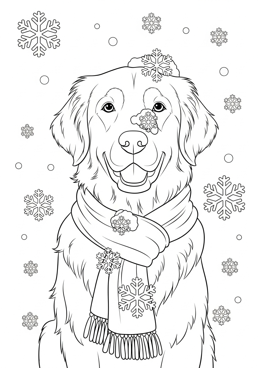 easy Golden retriever coloring pages for all ages