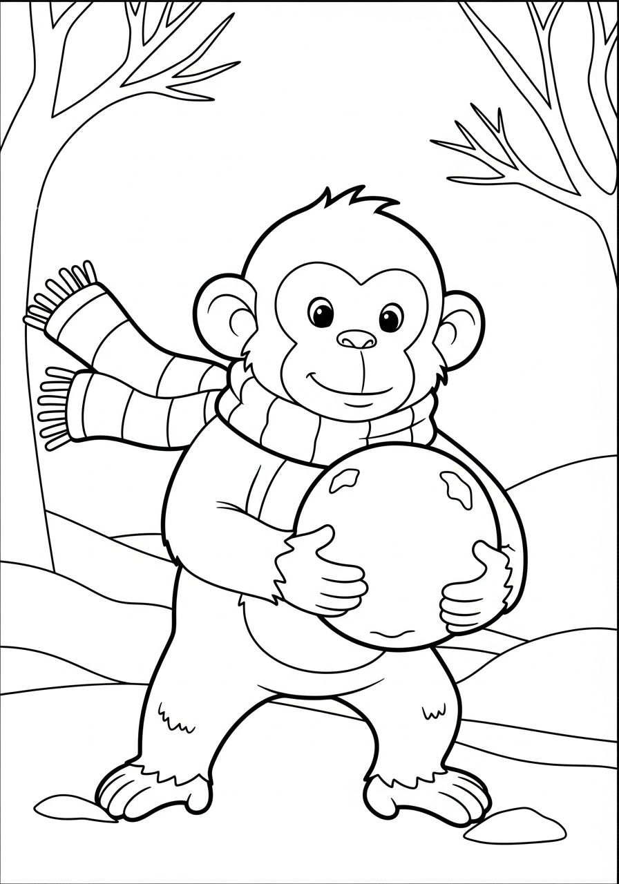 printable Monkey coloring pages pdf