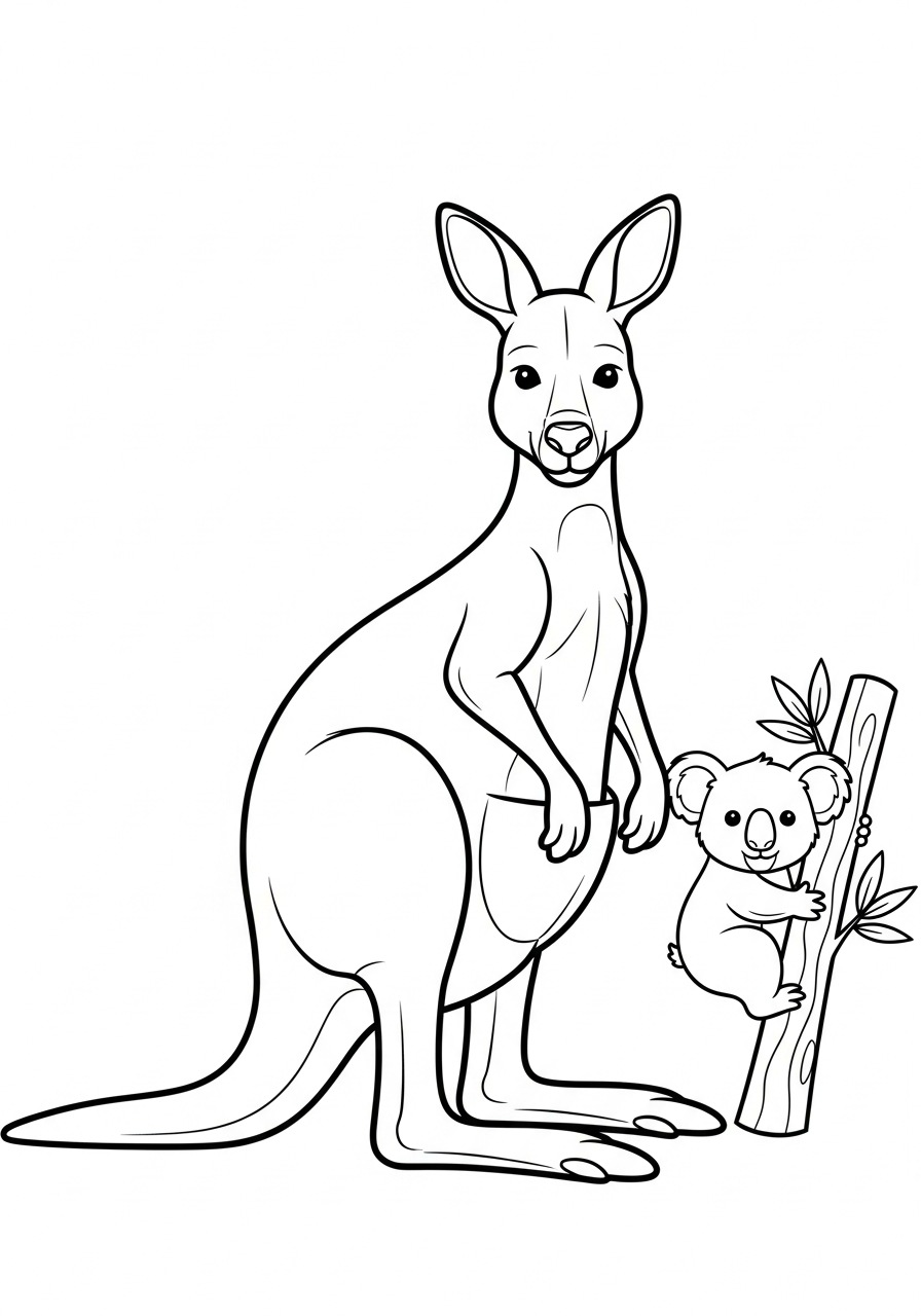 Kangaroo coloring pages to print