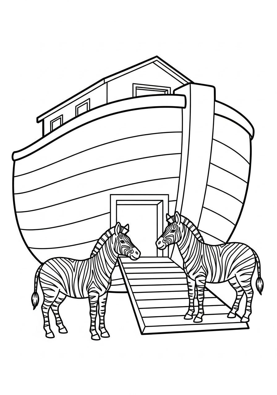 Noah’s Ark template for coloring 1