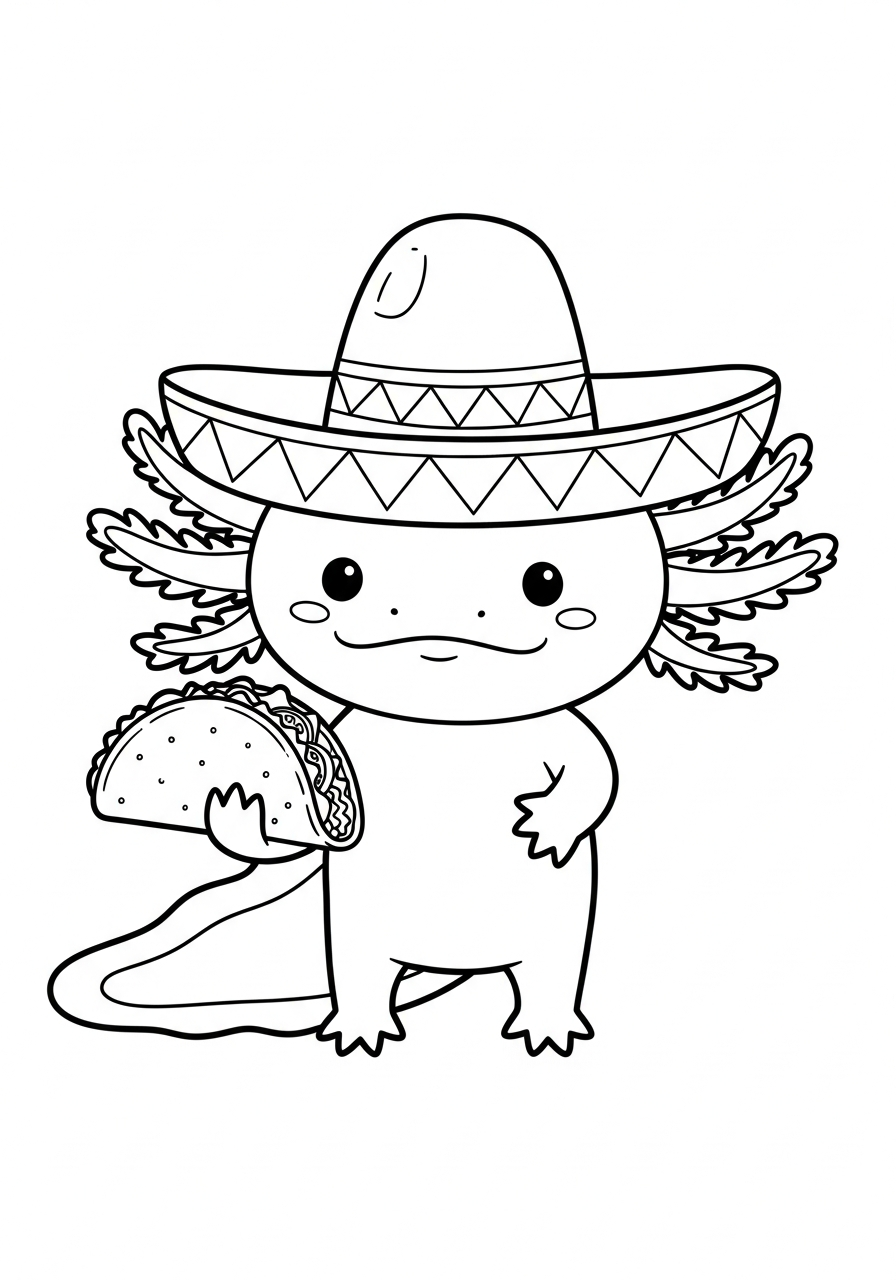 axolotl coloring pages for girls