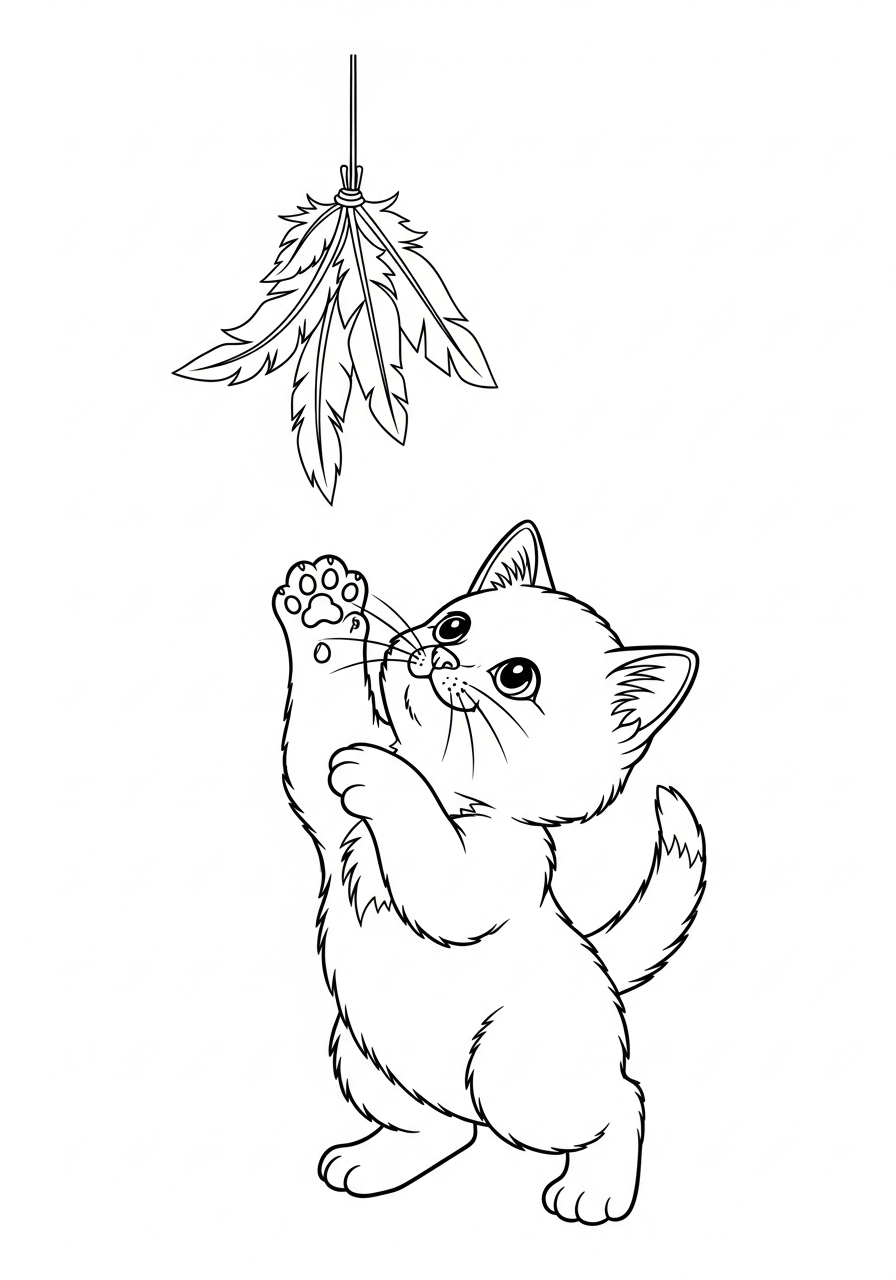 kitten outline for coloring
