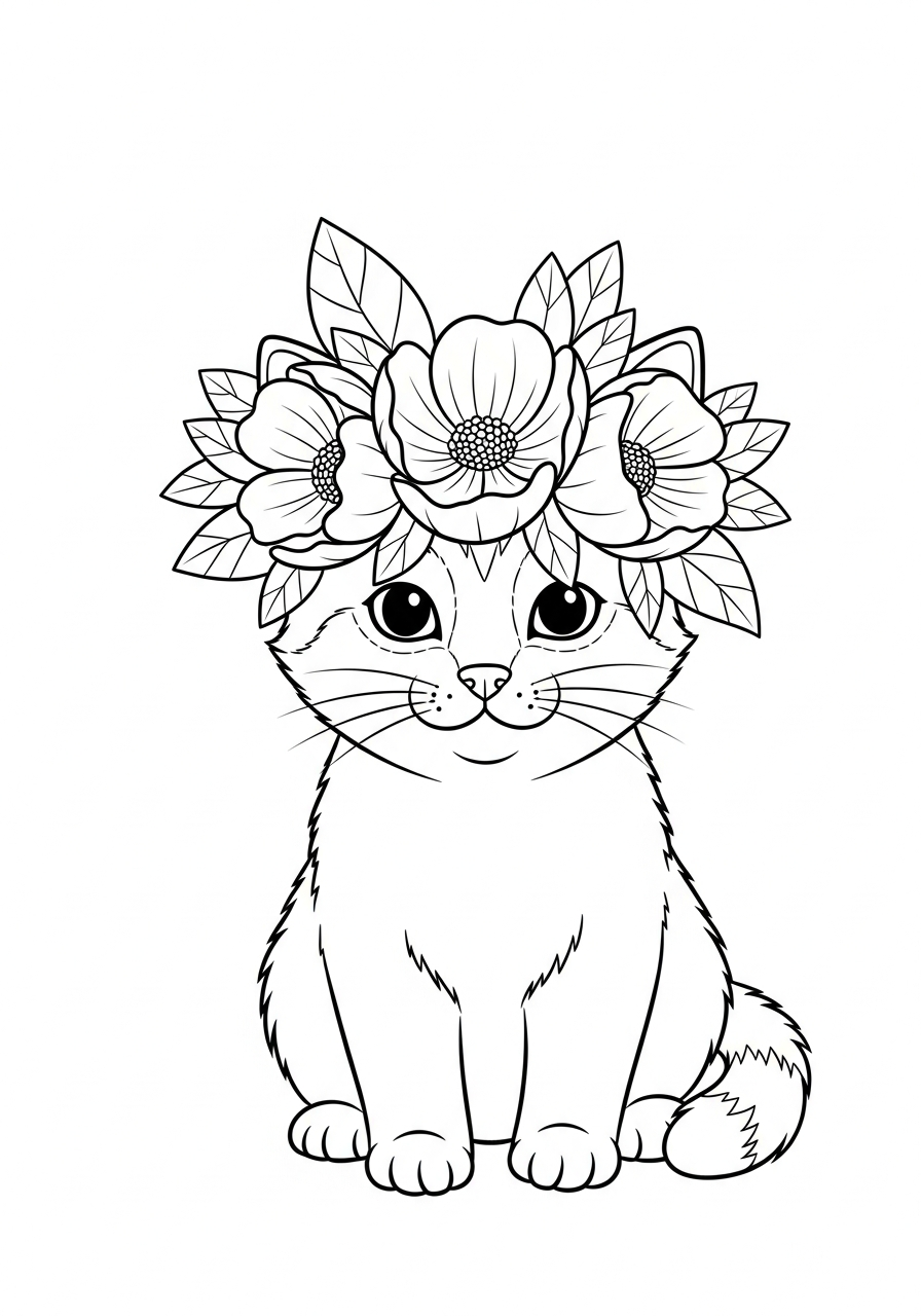 kitten coloring pages black and white