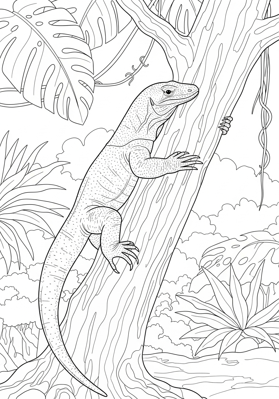 komodo dragon coloring pages printable pdf
