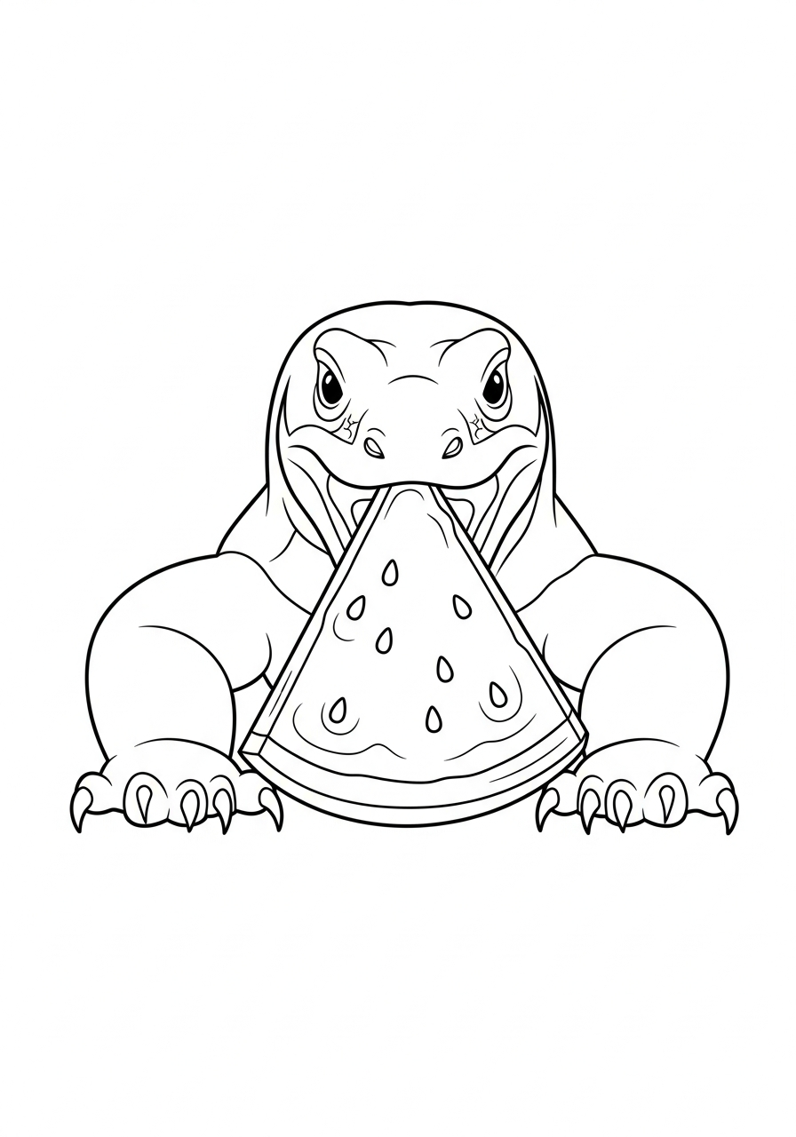 komodo dragon coloring pages easy