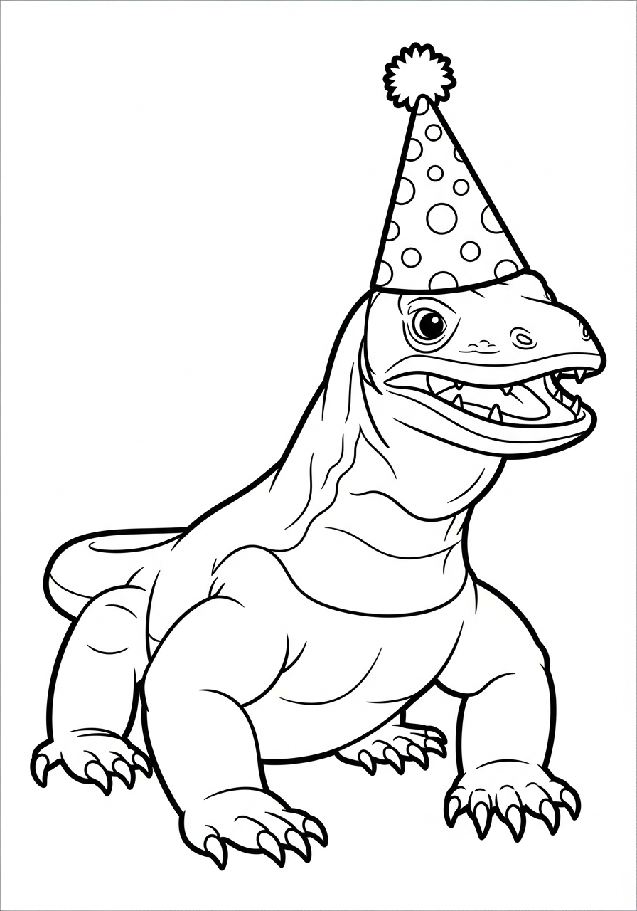 komodo dragon coloring page kids