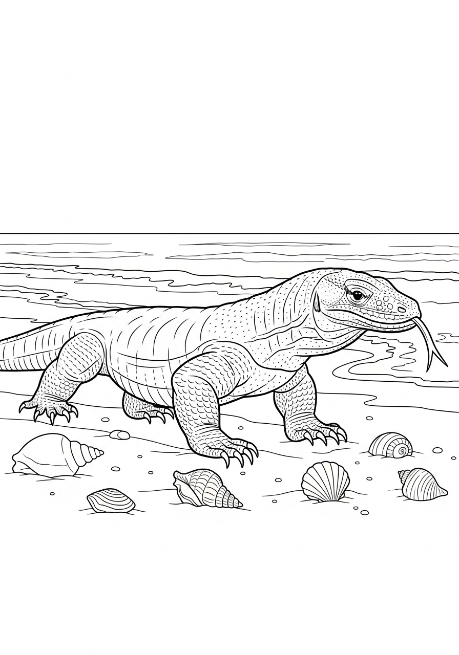 komodo dragon coloring pages kids