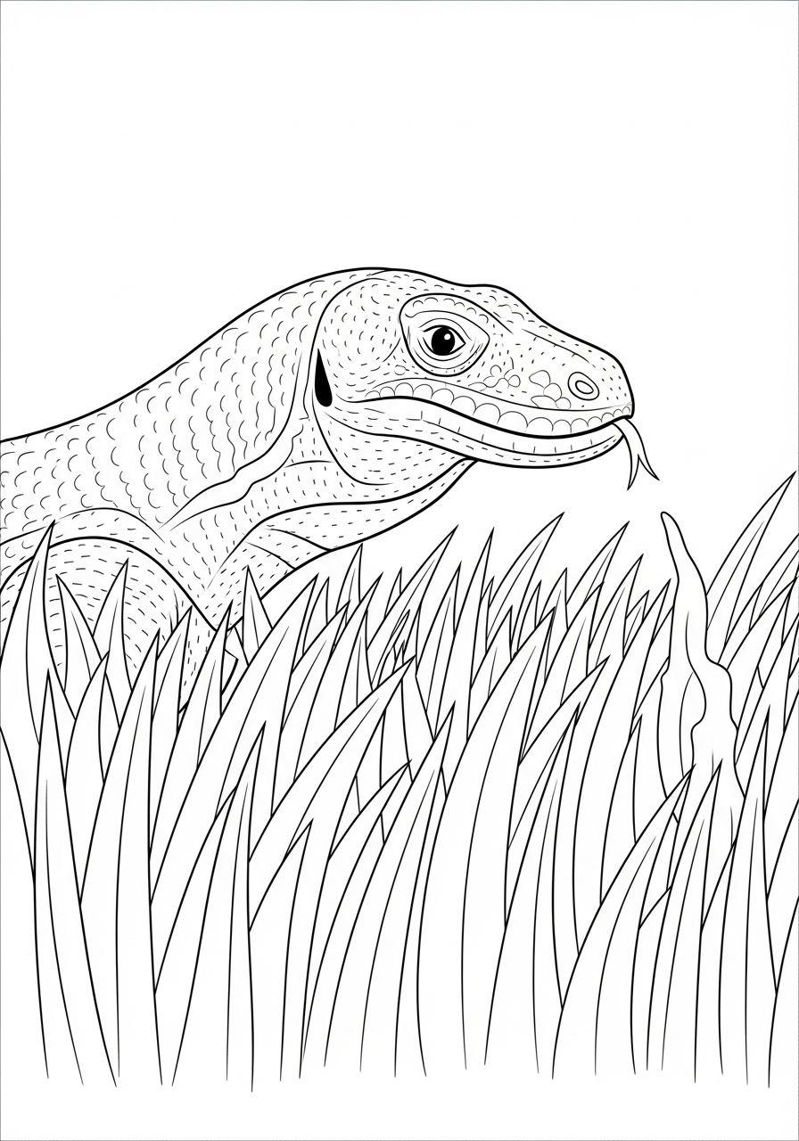 detailed komodo dragon coloring pages