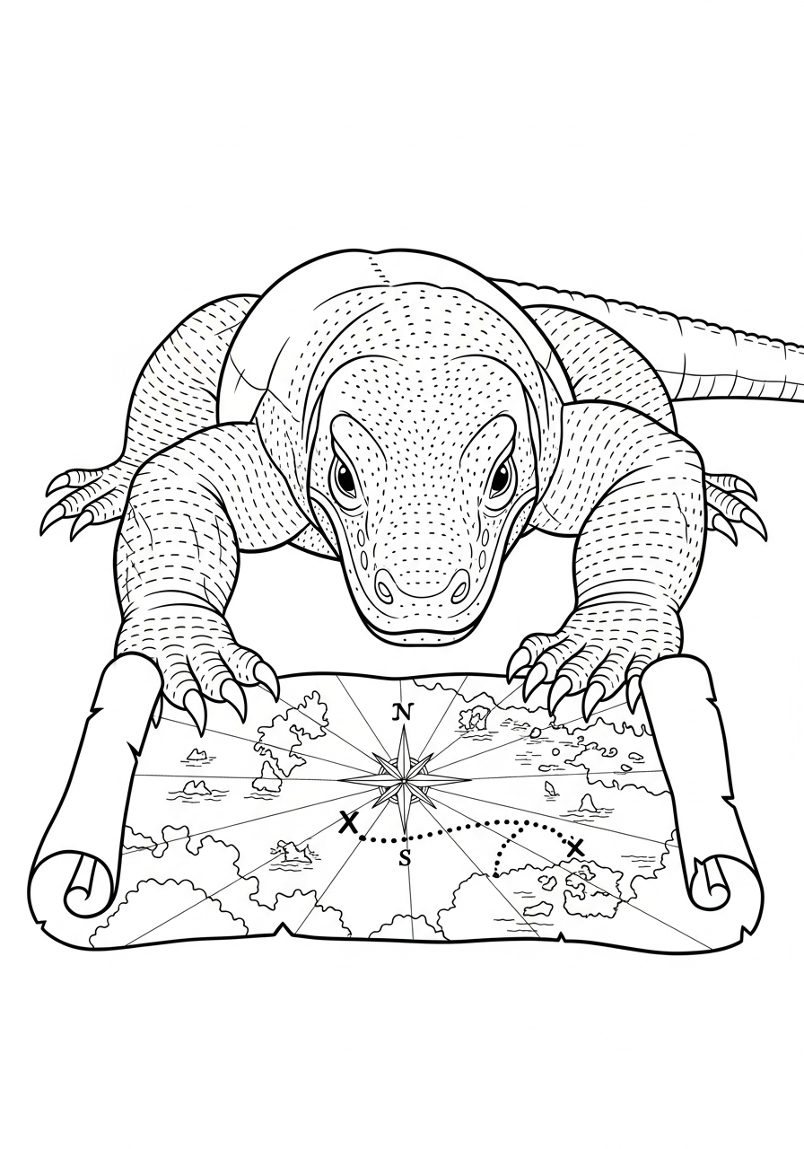 komodo dragon coloring pages for school
