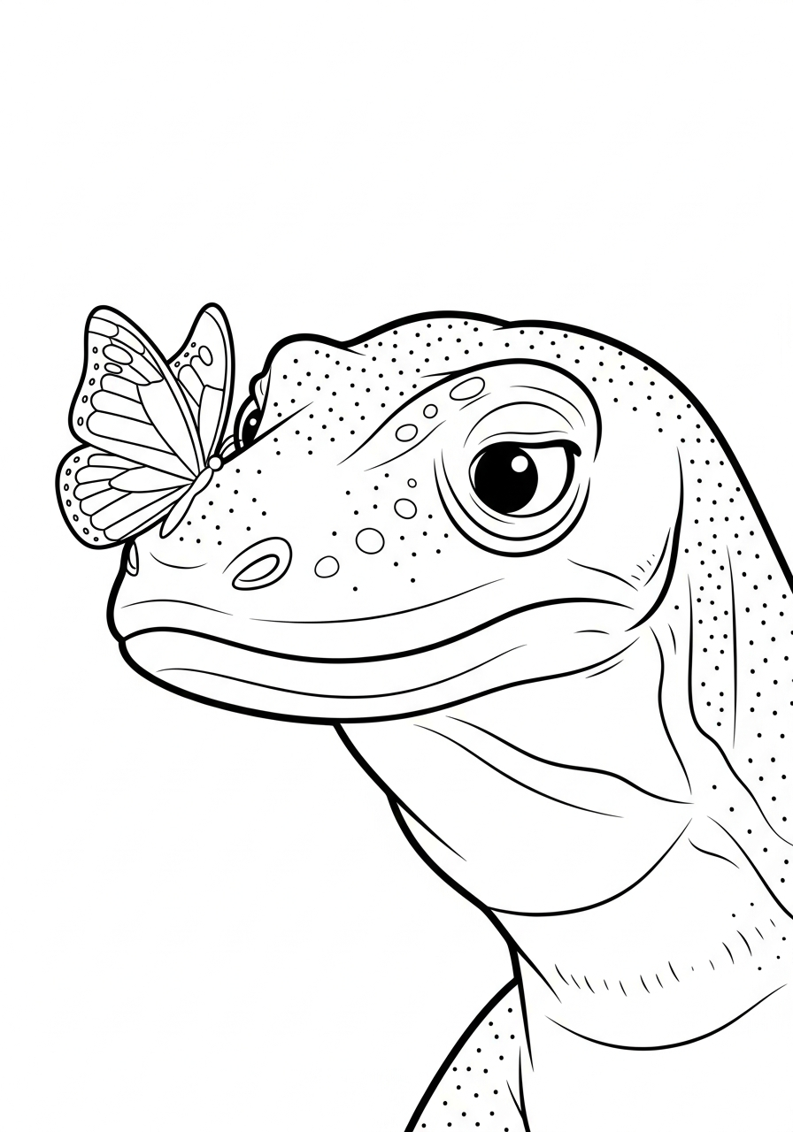 komodo dragon coloring pages easy 1
