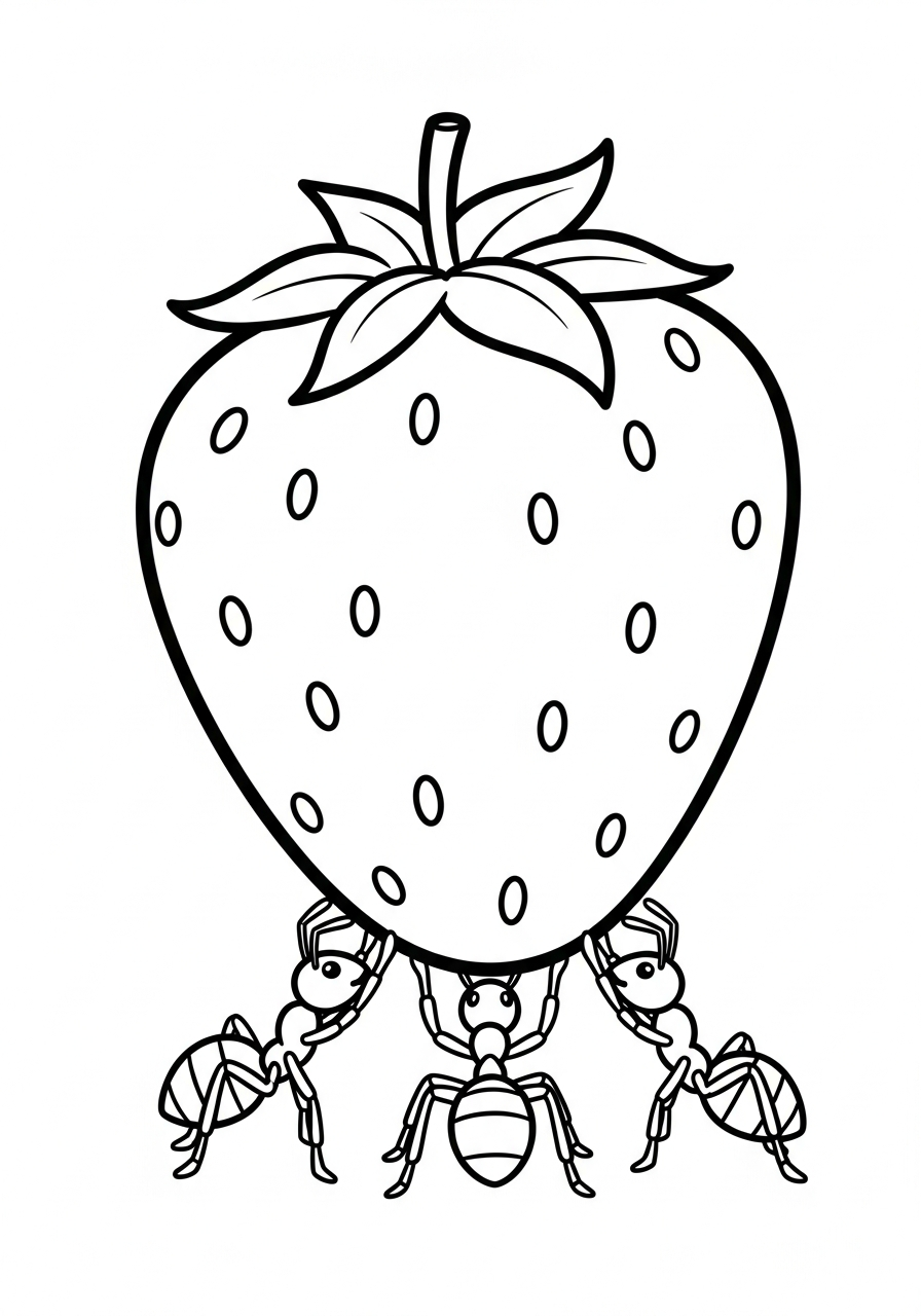 strawberry coloring page free