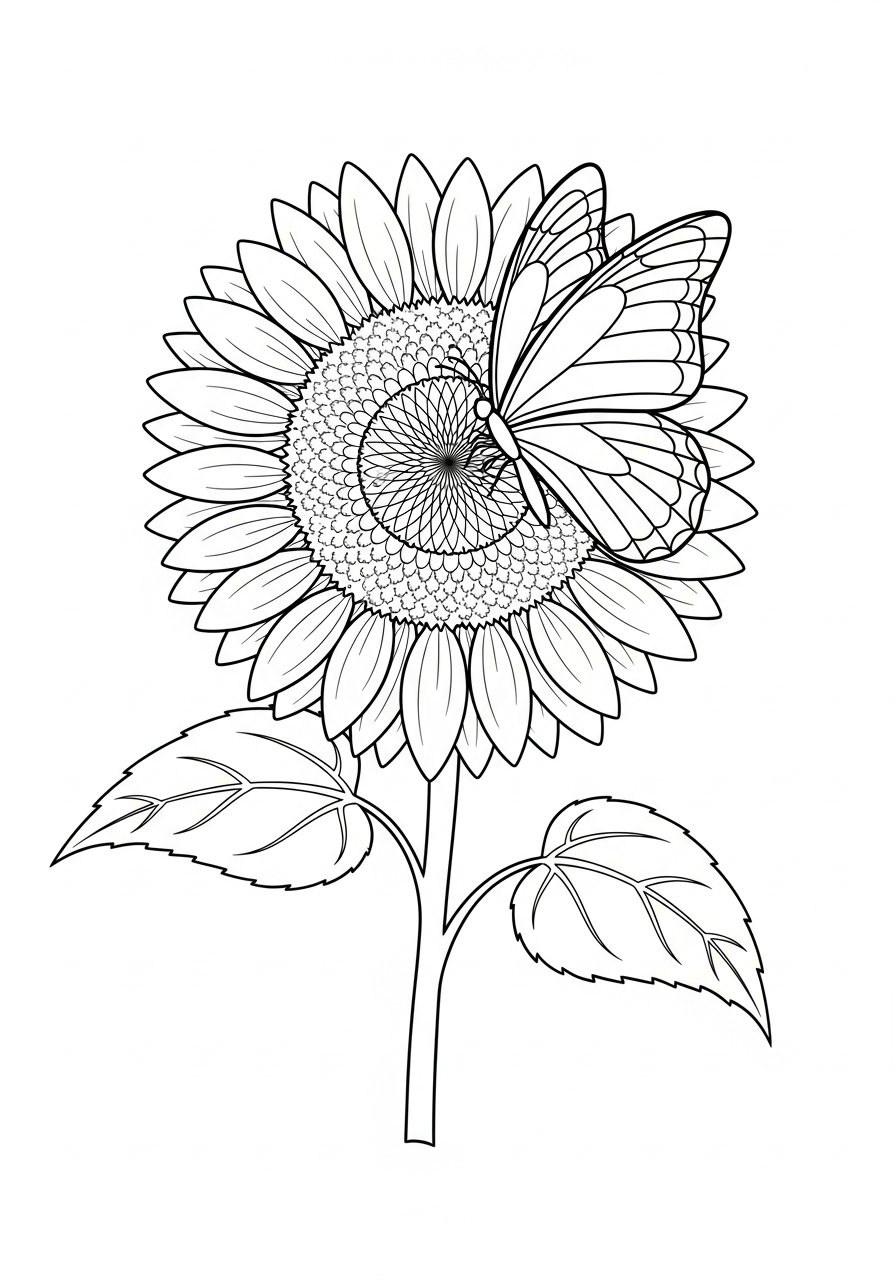 aesthetic sunflower coloring pages