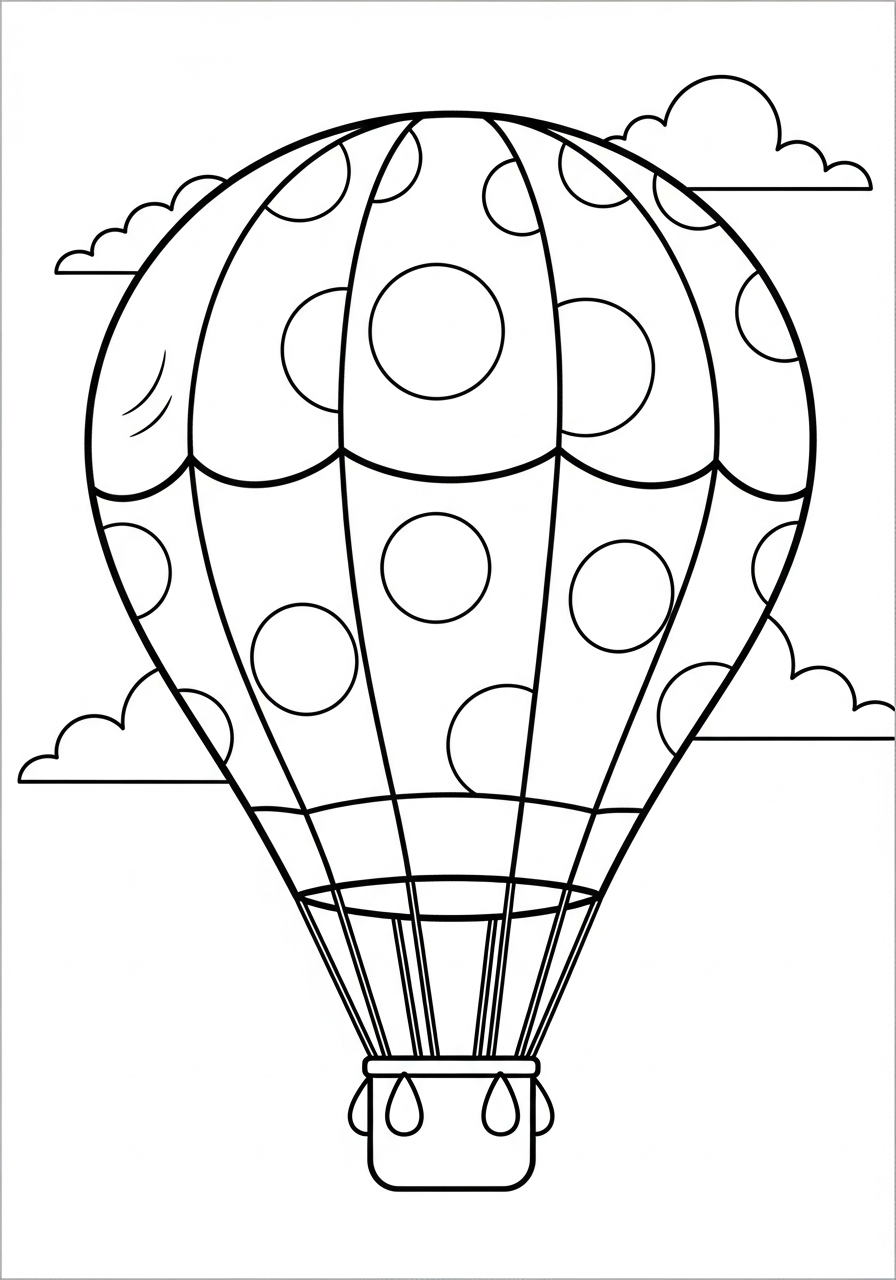 printable Hot Air Balloon pictures to color