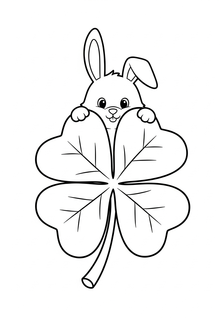 4 Leaf Clover coloring pages for toddlers