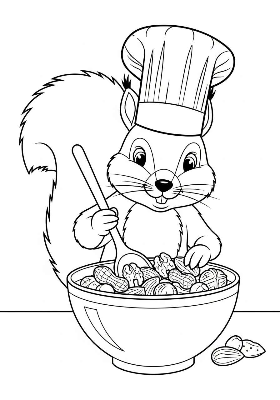 interactive squirrel coloring pages