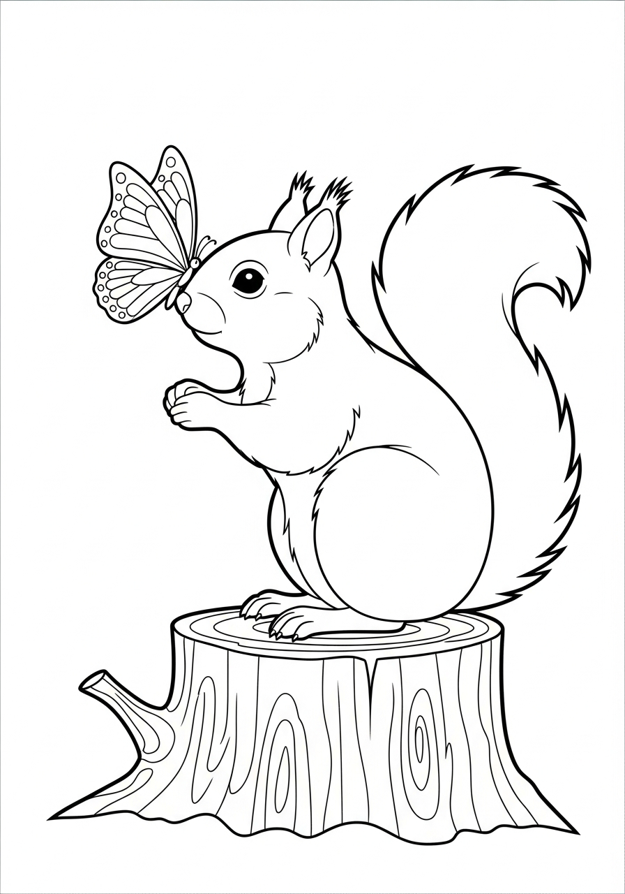 squirrel coloring pages portrait