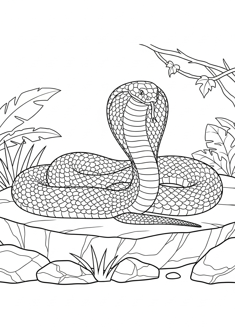 King Cobra coloring pages hard