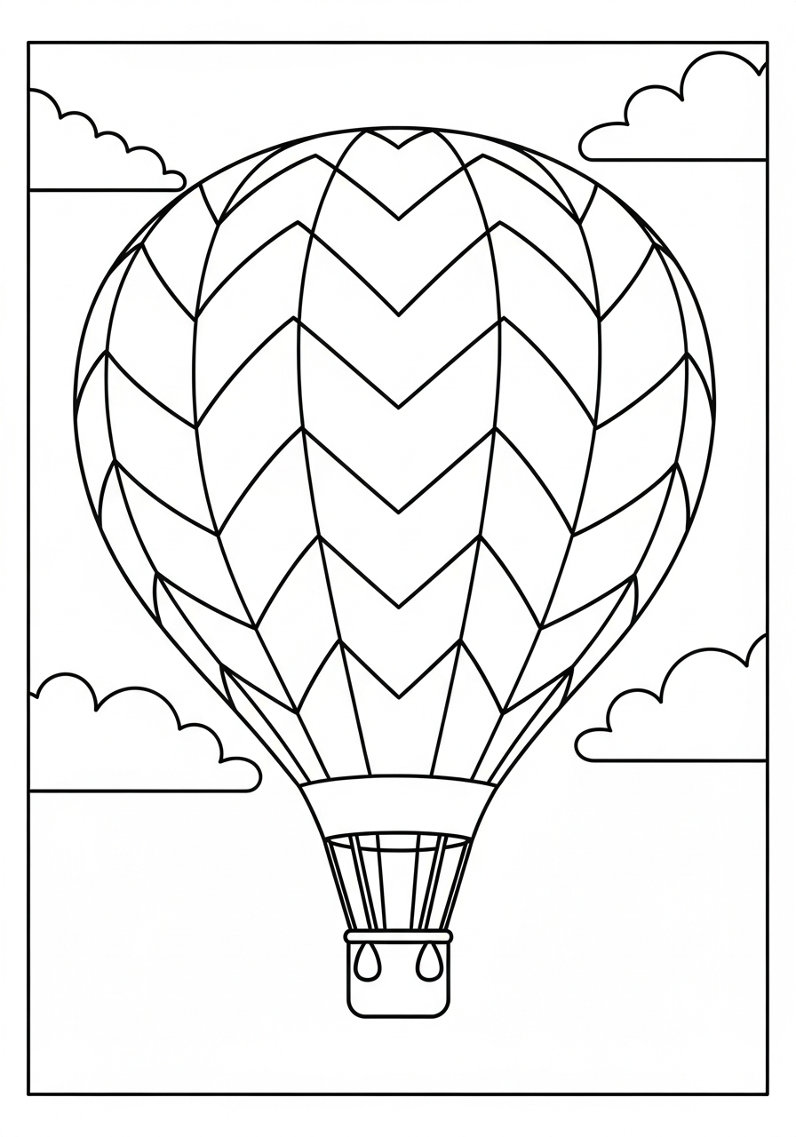 Hot Air Balloon coloring pages printable pdf