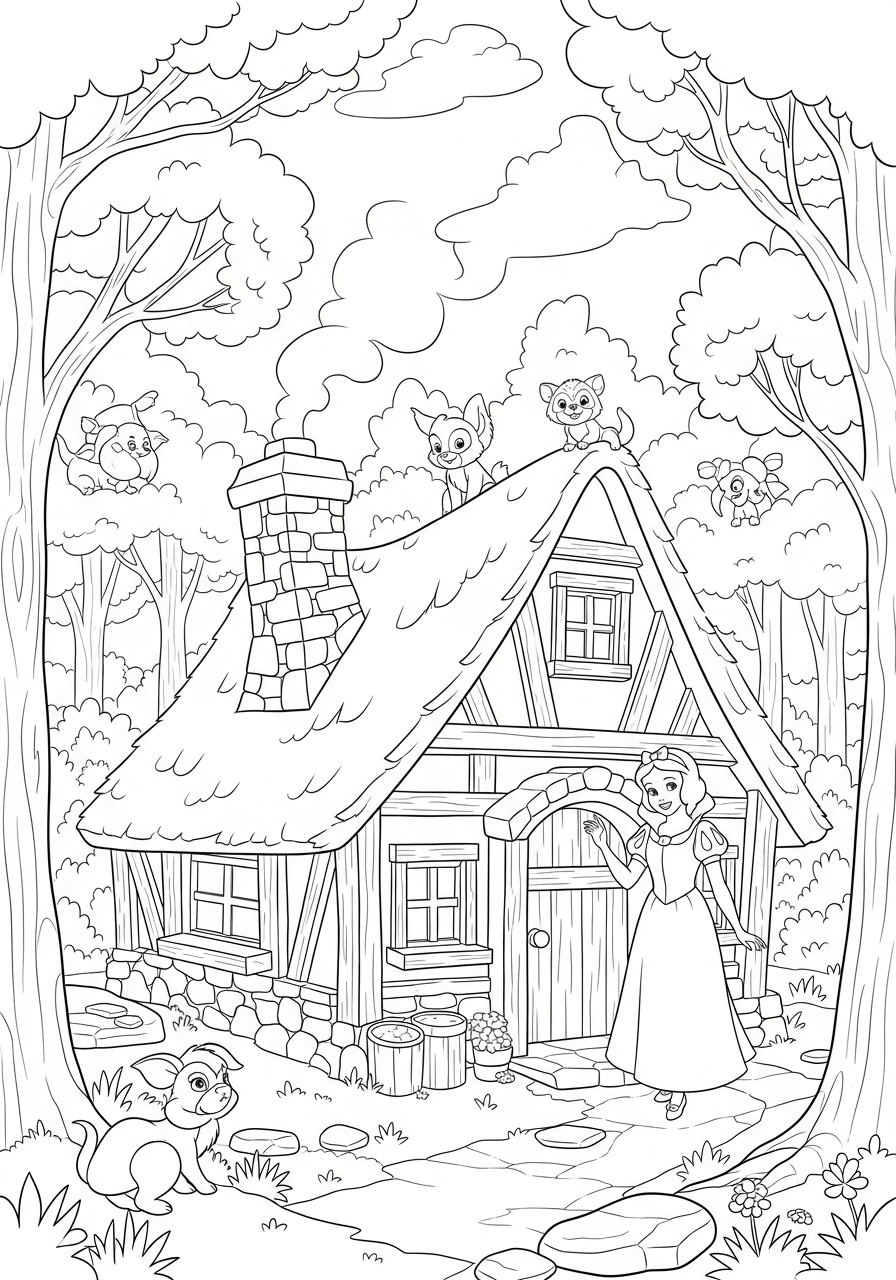 Snow White template for coloring