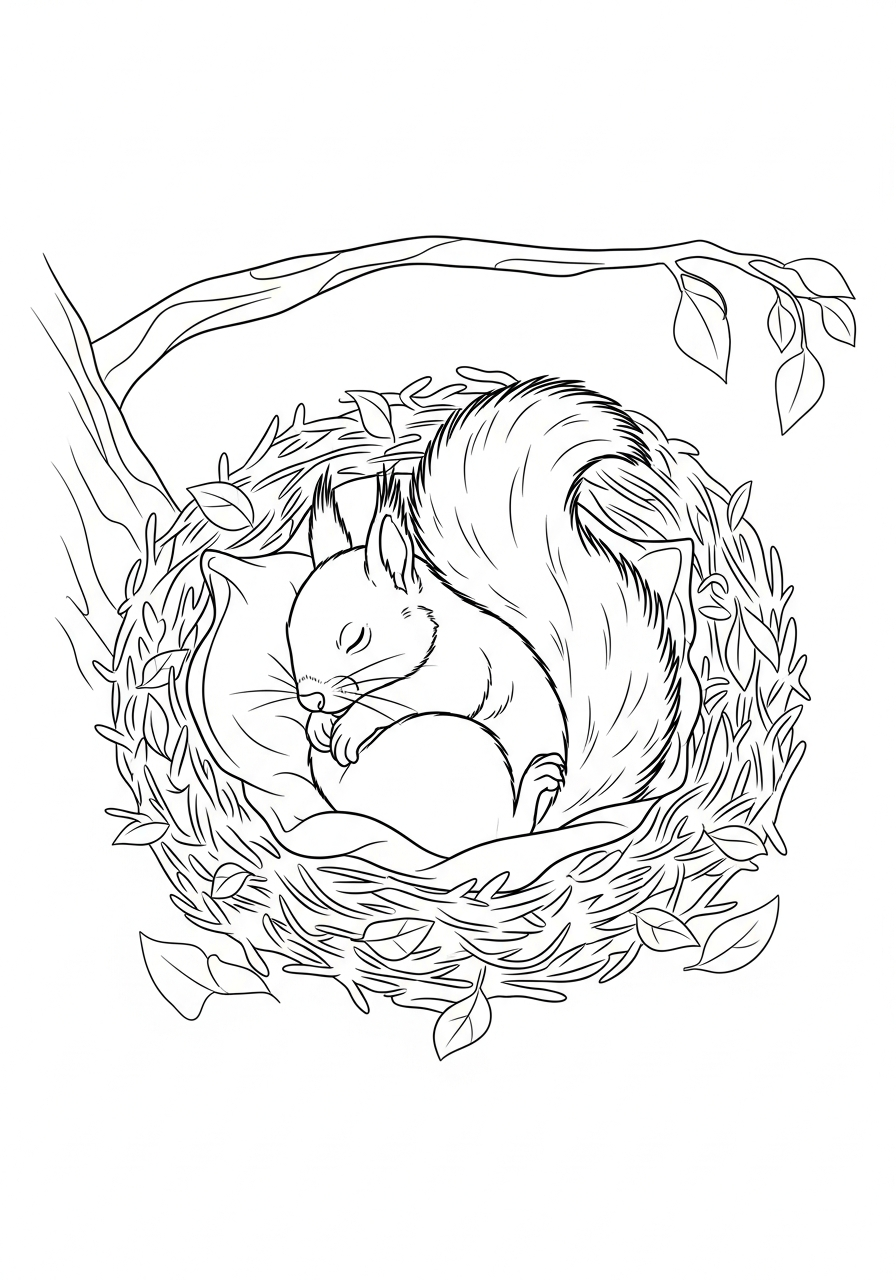squirrel coloring pages hard