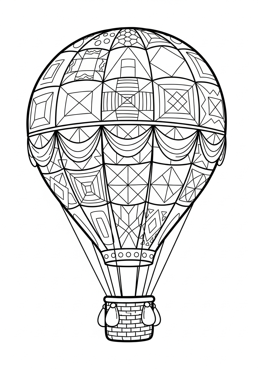 print Hot Air Balloon coloring pages