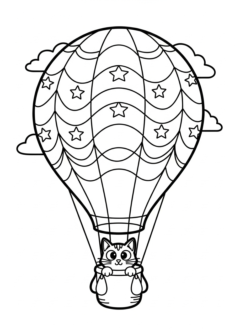 cool Hot Air Balloon coloring pages