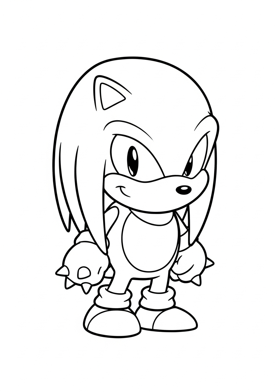 Knuckles coloring pages portrait