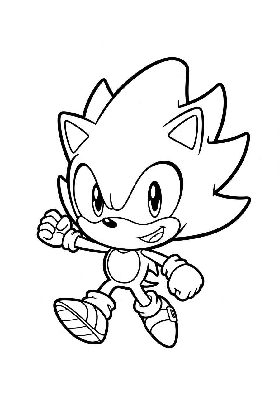Super Sonic coloring pages easy