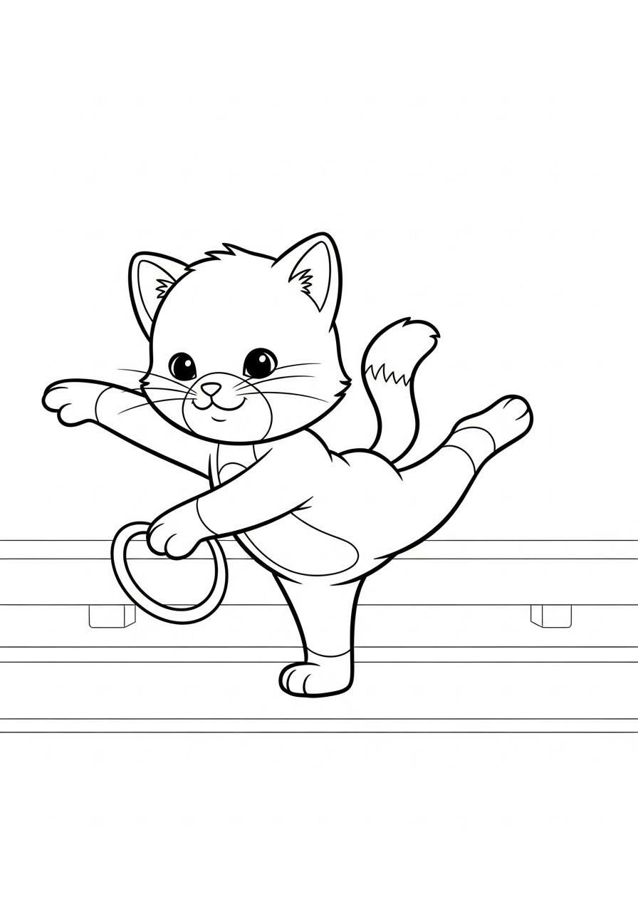 printable pdf gymnastics coloring pages