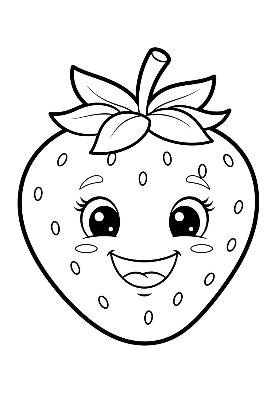 large strawberry coloring pages