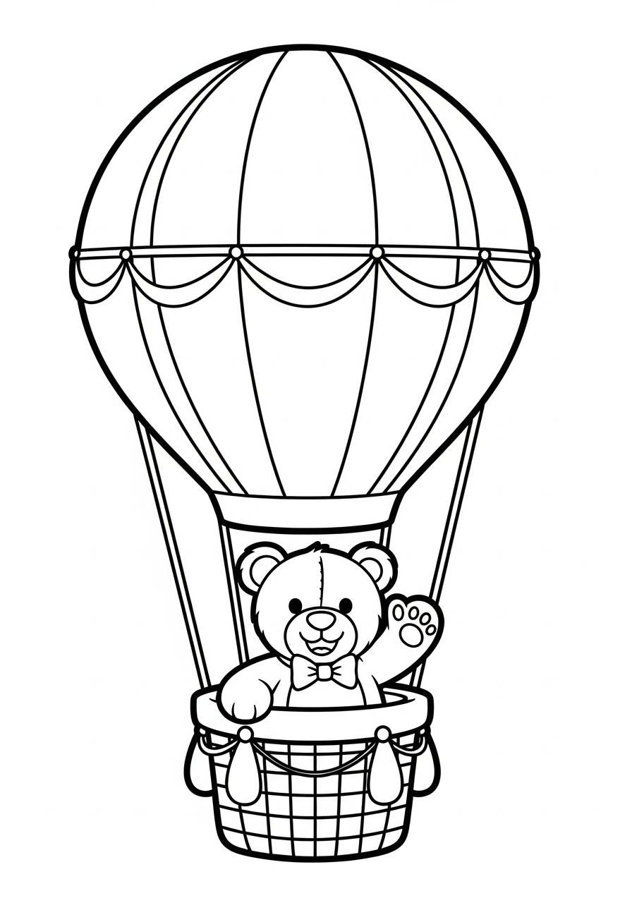 Hot Air Balloon coloring pages for kids to print
