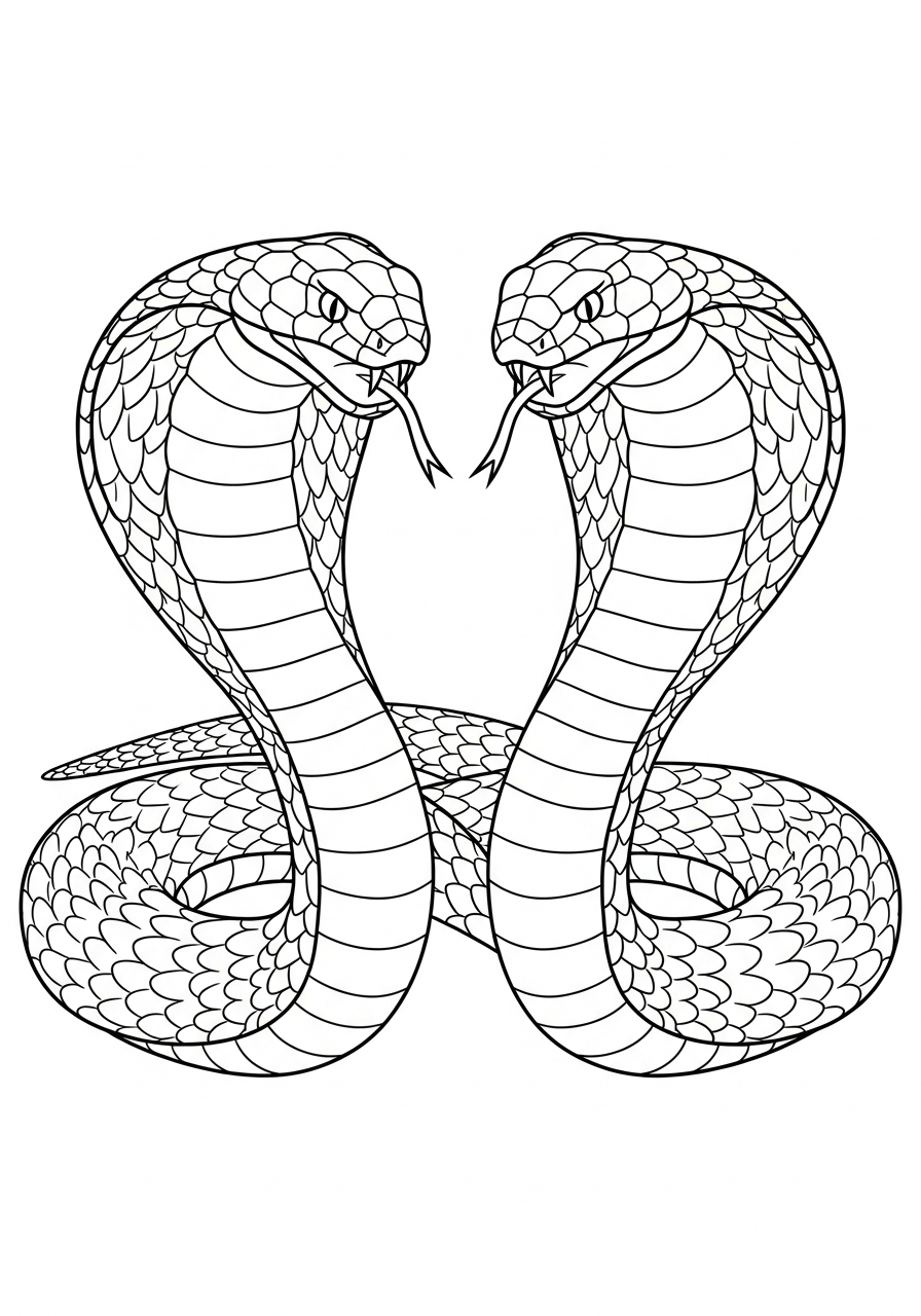 detailed King Cobra coloring pages