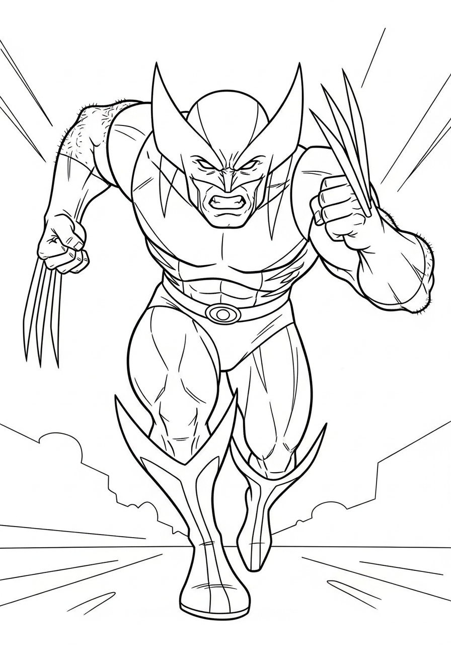 Wolverine colouring sheets
