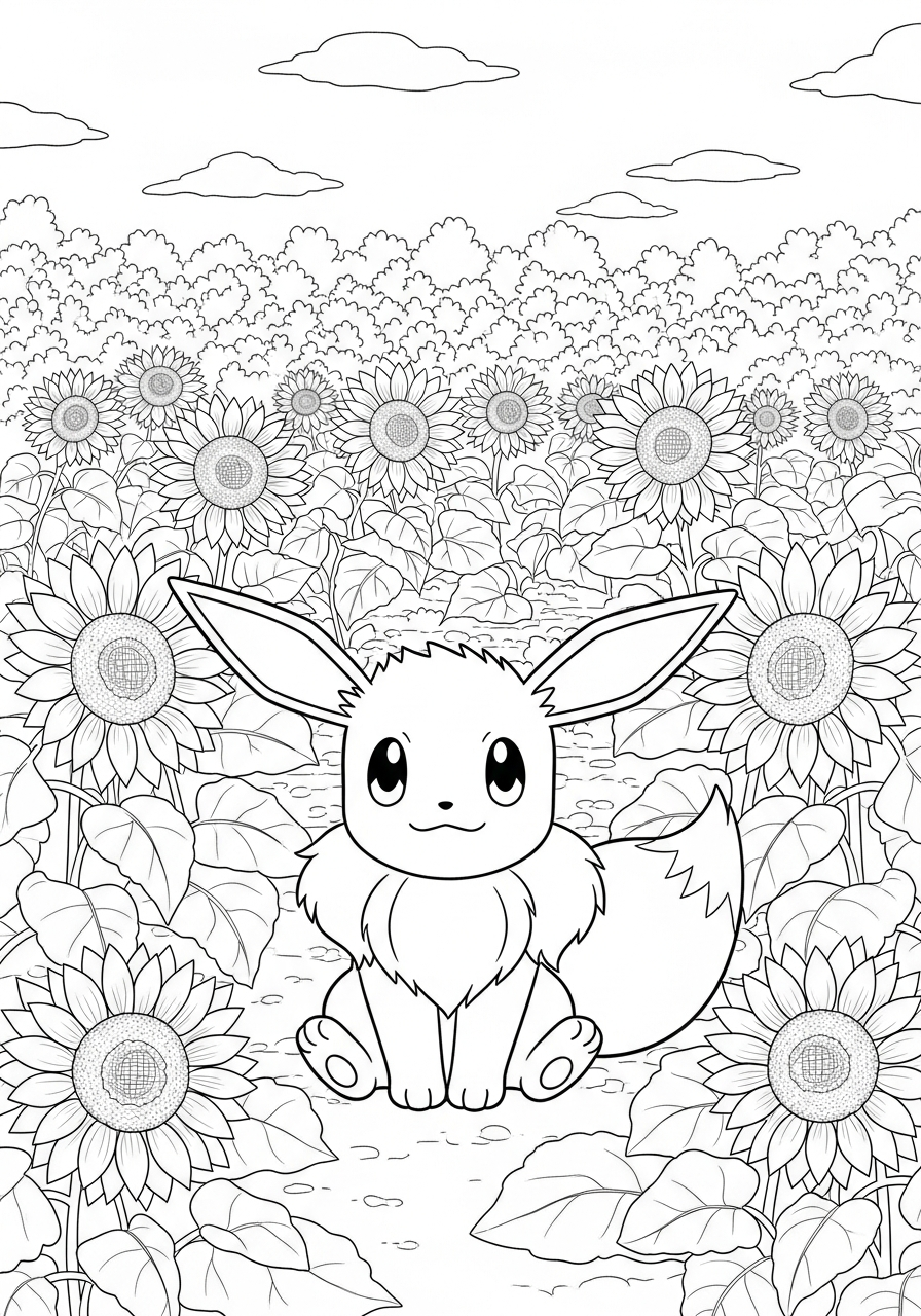Eevee coloring pages free
