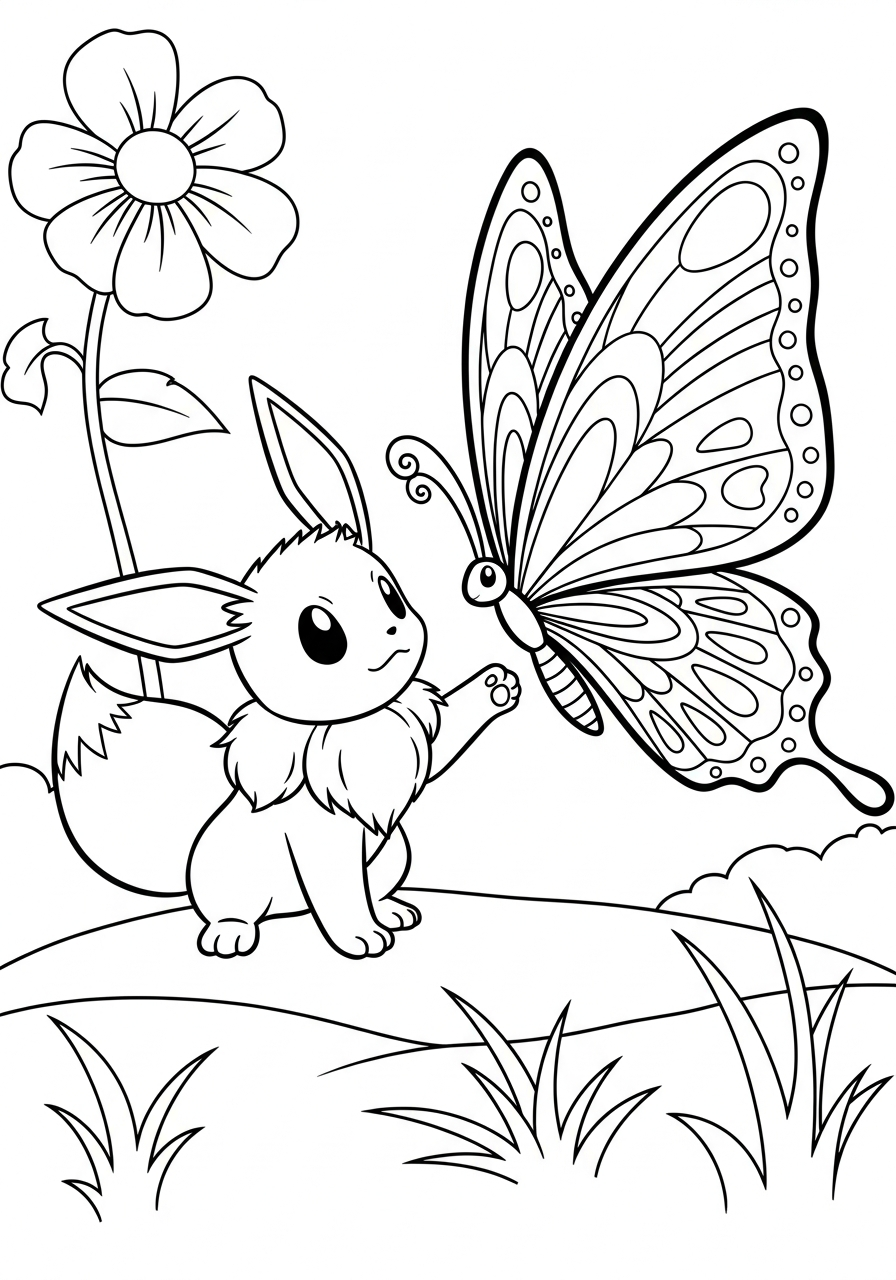 detailed Eevee coloring pages