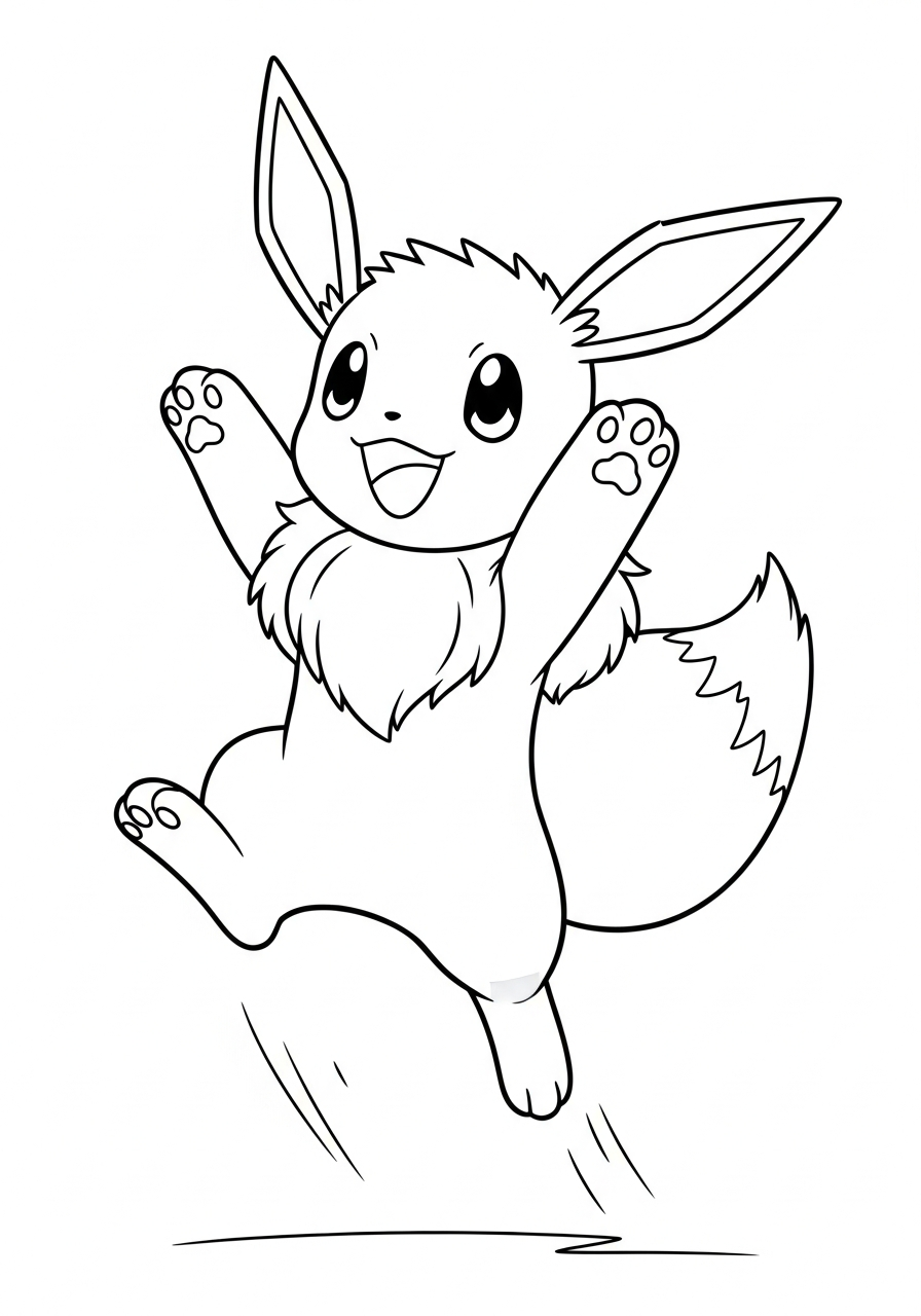 Eevee coloring pages kids