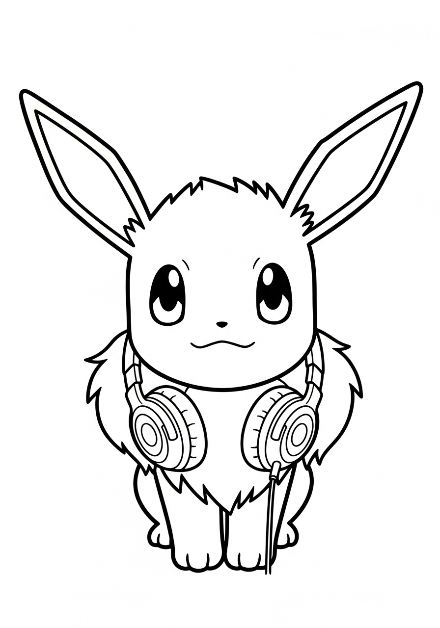 Eevee coloring pages for kindergarten