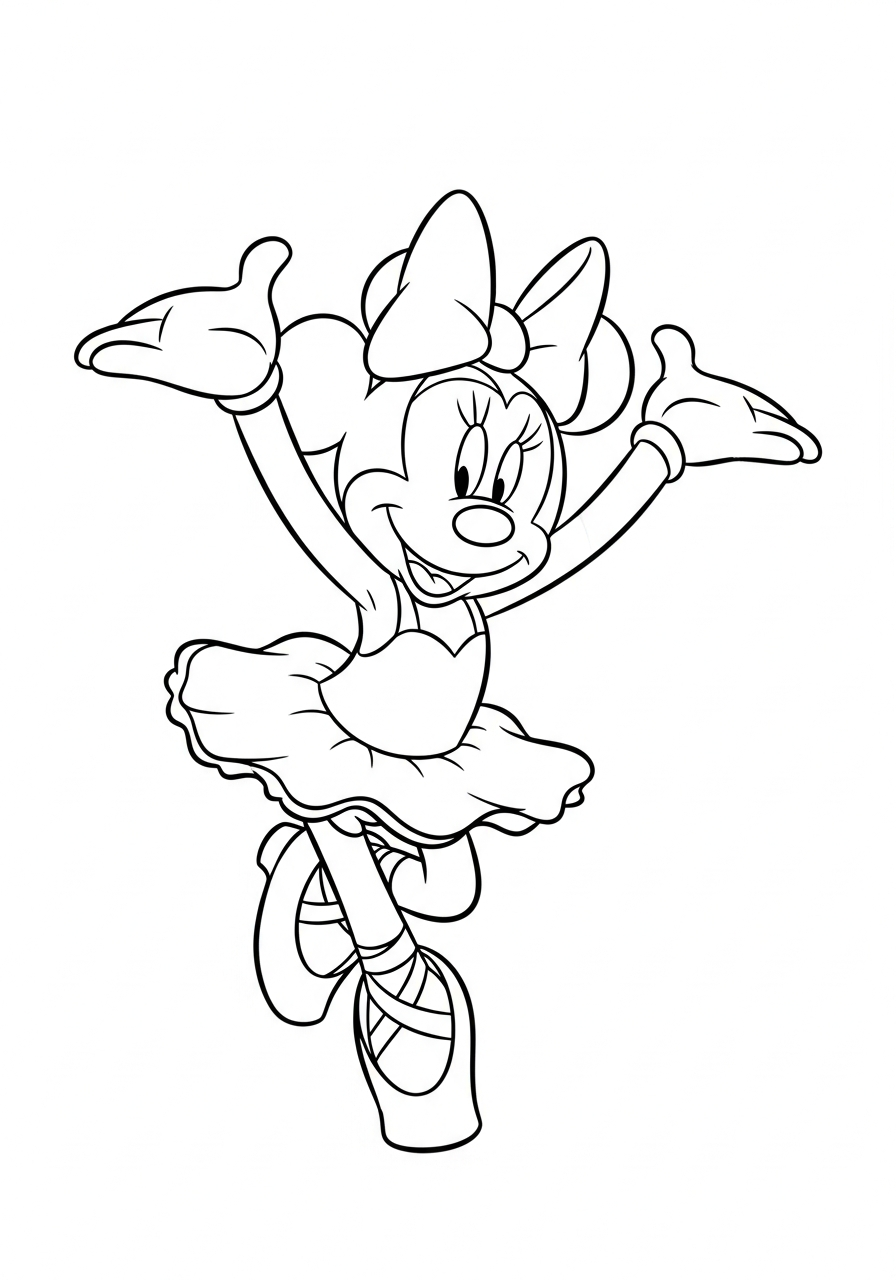 Minnie Mouse coloring pages for kindergarten