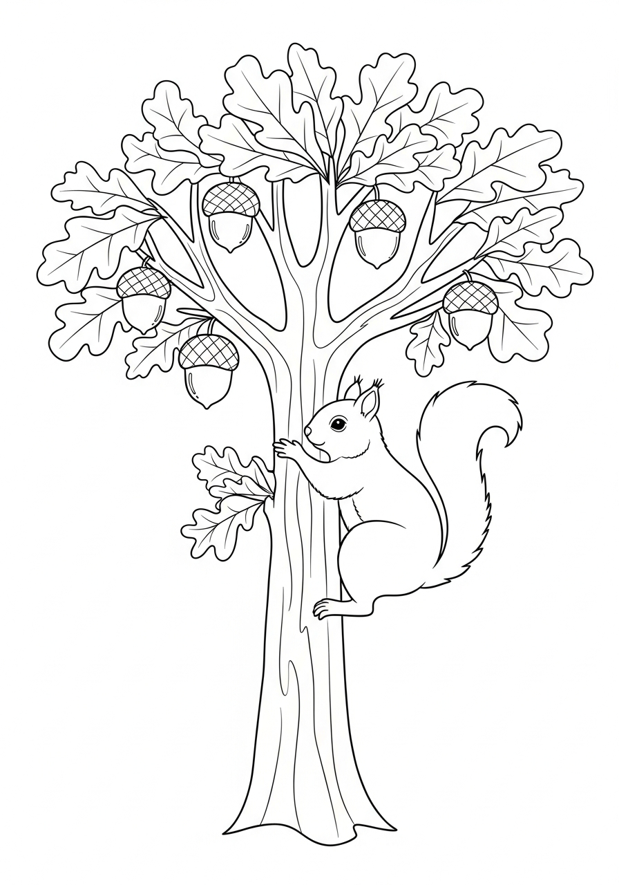 squirrel coloring page free printable