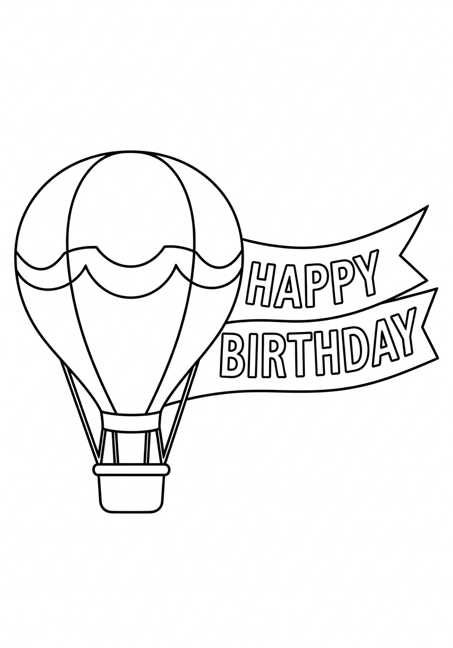 Hot Air Balloon coloring pages to print