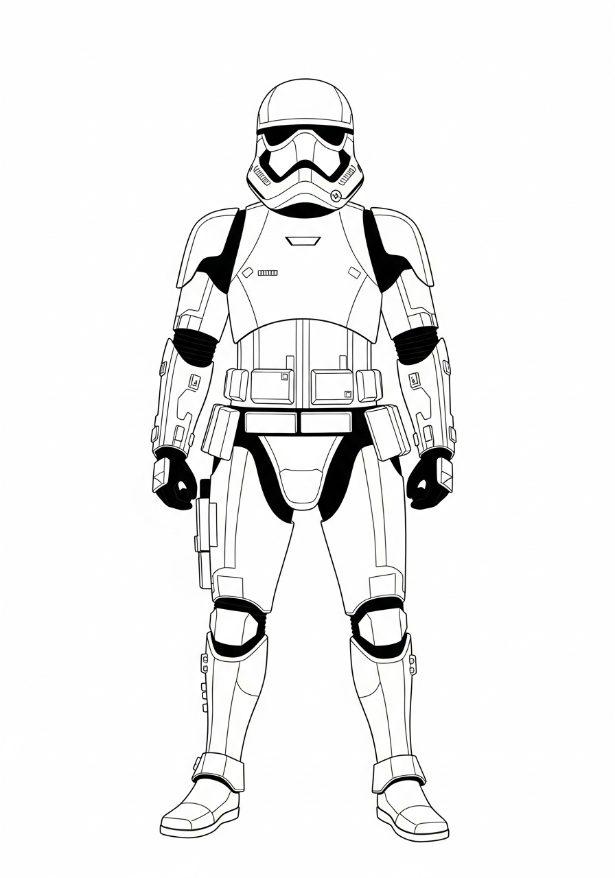 easy Stormtrooper coloring pages for all ages