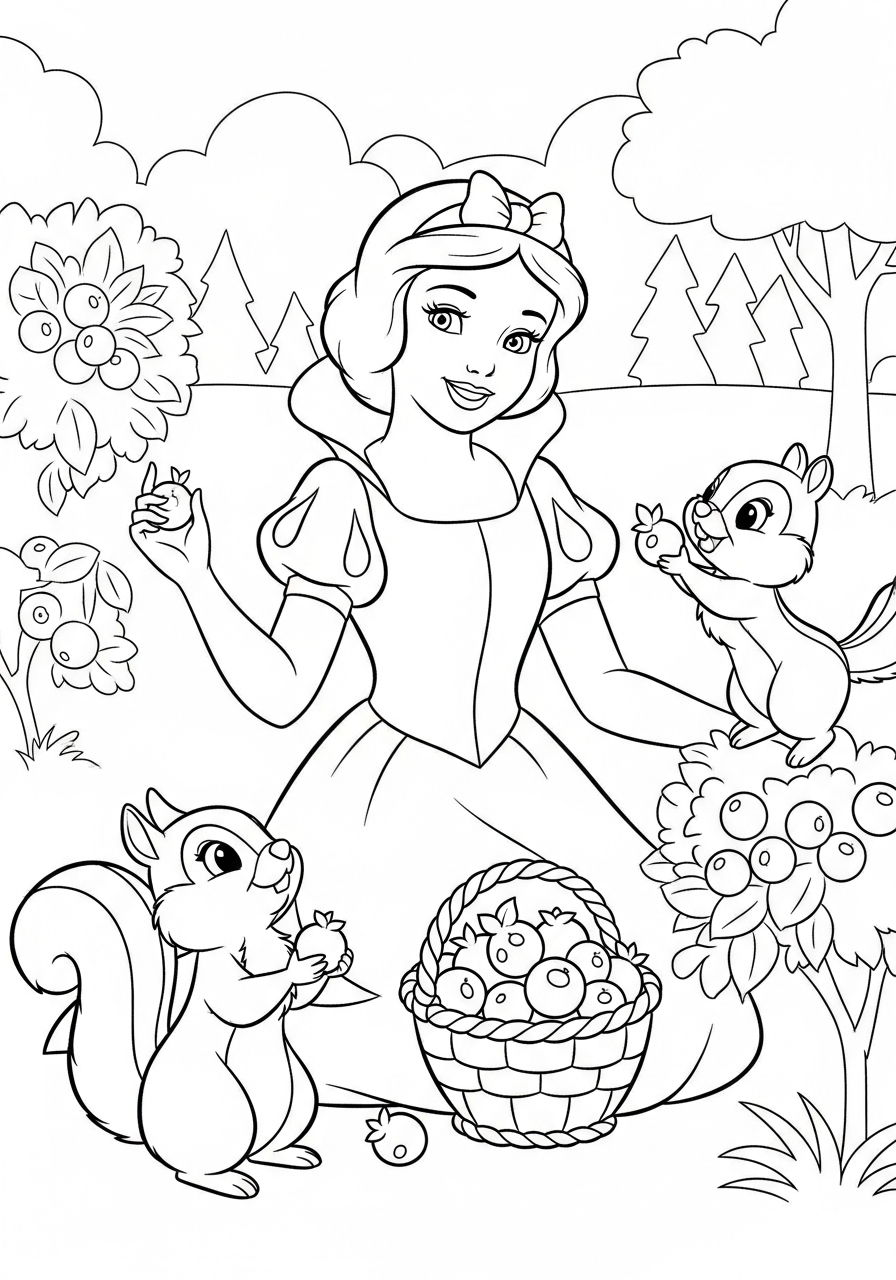 coloring page of Snow White