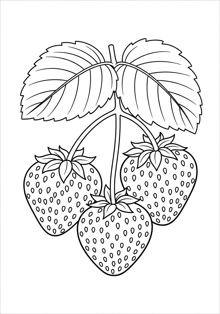 strawberry template for coloring