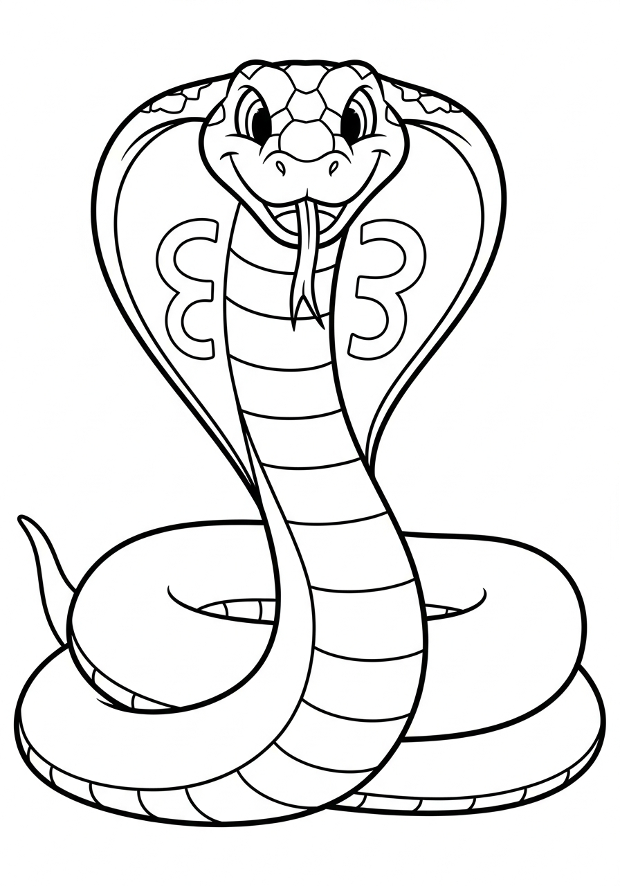 aesthetic King Cobra coloring pages