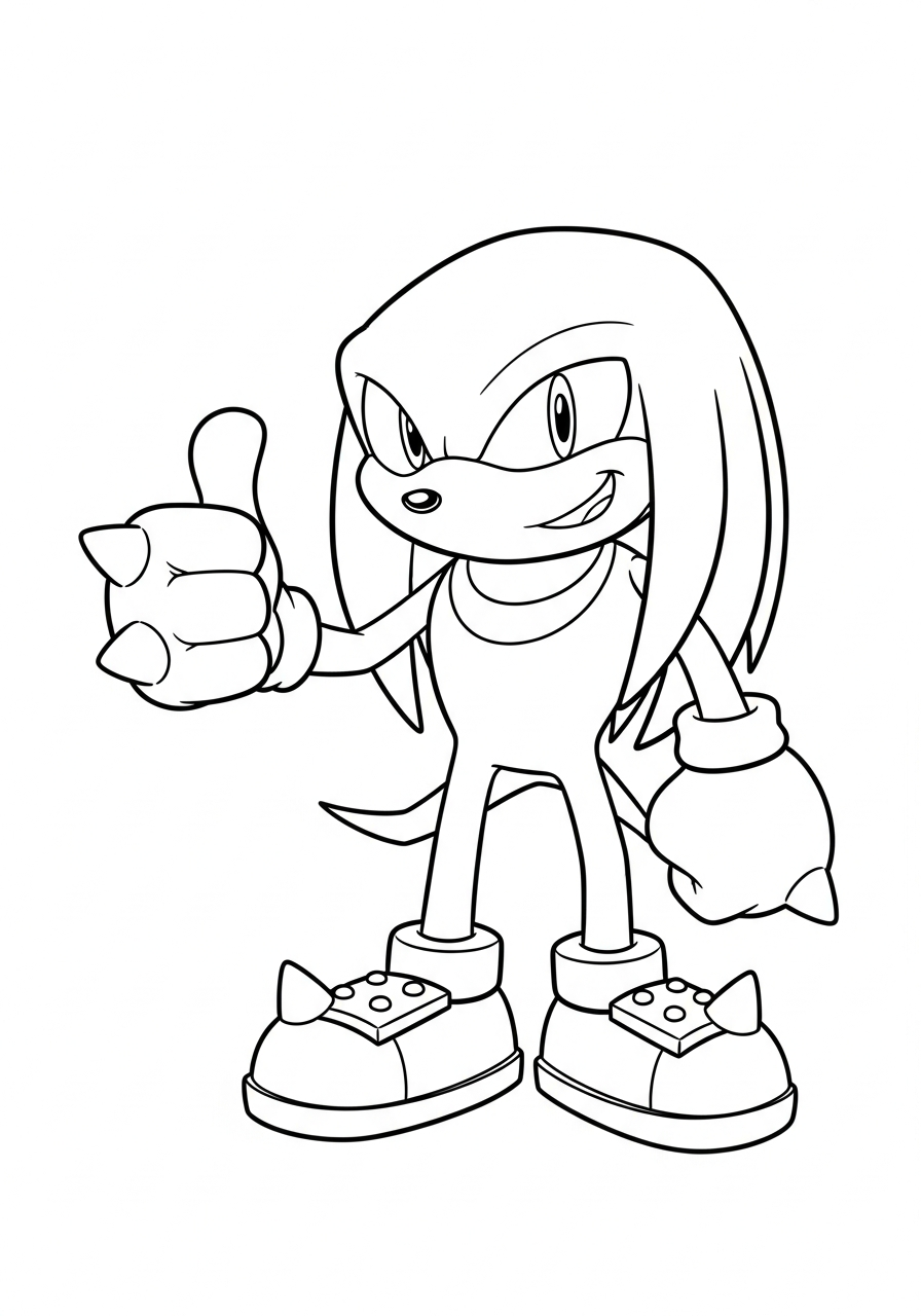 printable pdf Knuckles coloring pages