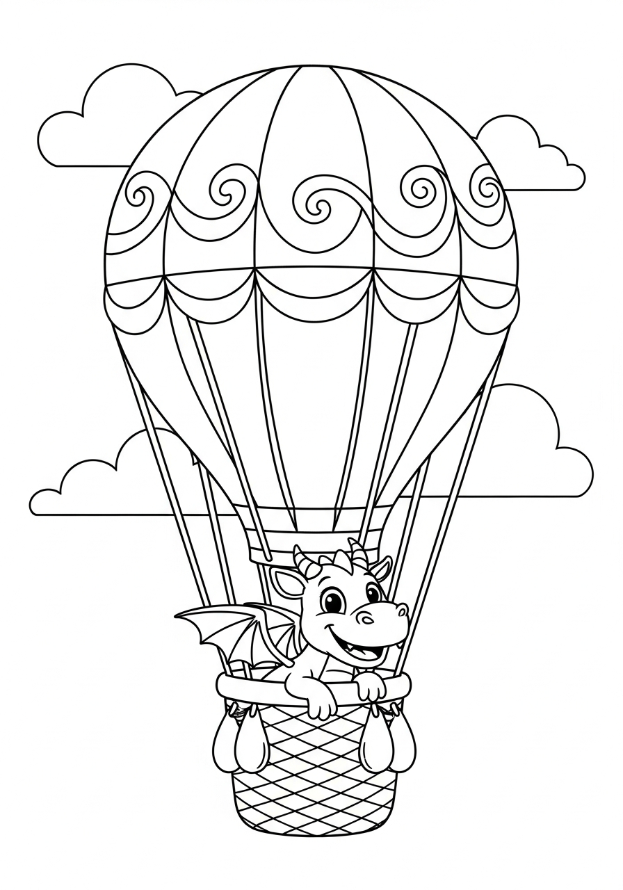 printable pdf Hot Air Balloon coloring pages