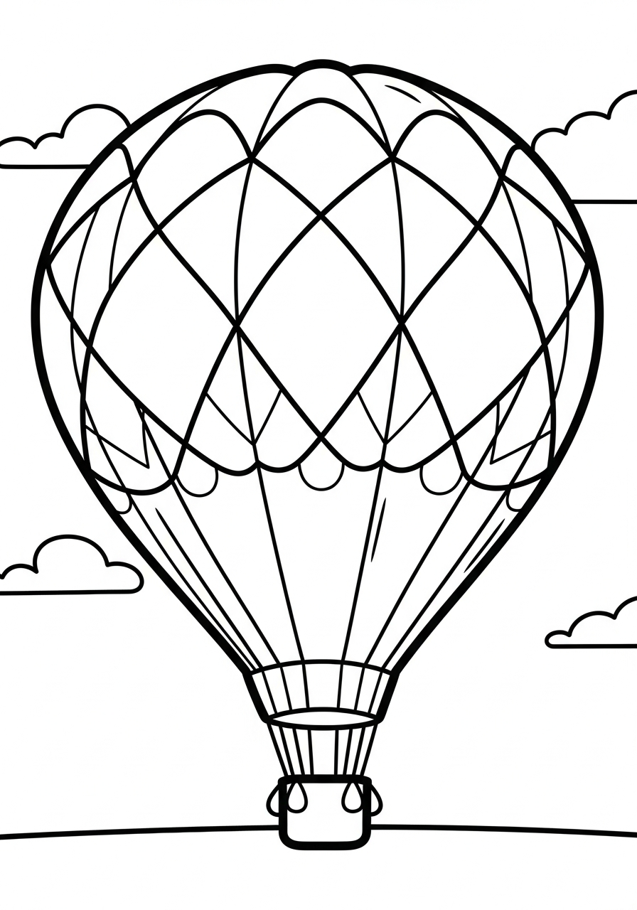 Hot Air Balloon coloring pages for kindergarten