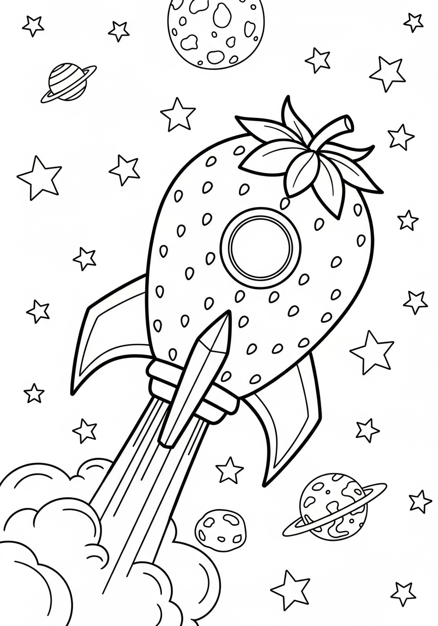 cute strawberry coloring pages