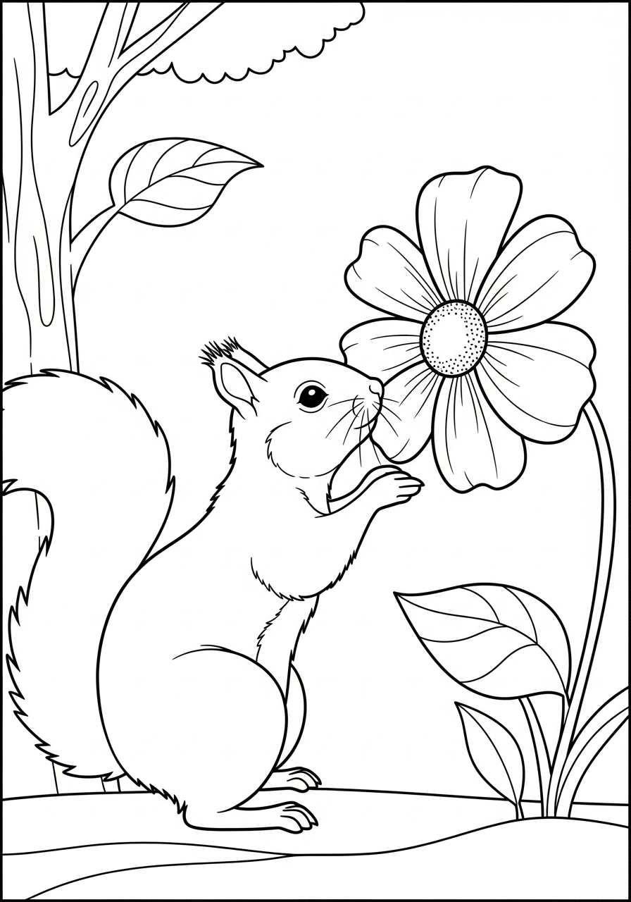 realistic squirrel coloring pages 1